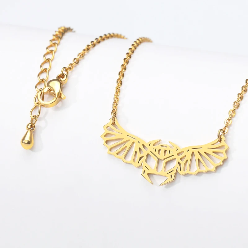 Очаровательное винтажное ожерелье Cicada Beetle из нержавеющей стали цепочка для