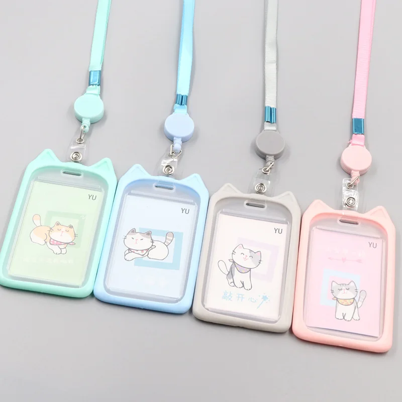

Creative Cats Lanyard Card Holder Student Hanging Neck Phone Lanyard Badge Subway Access Card Holder