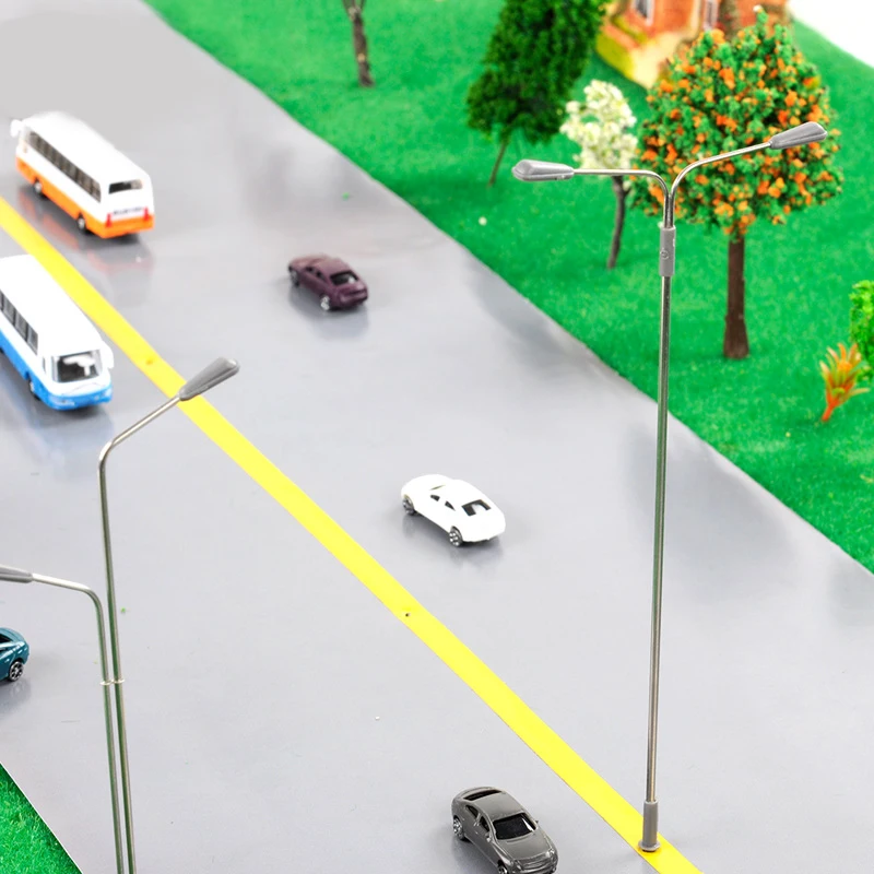 10 шт. HO TT N масштаб 1:50-1:200 две головы модель светодиодный свет Lampost железная дорога уличный свет пейзаж