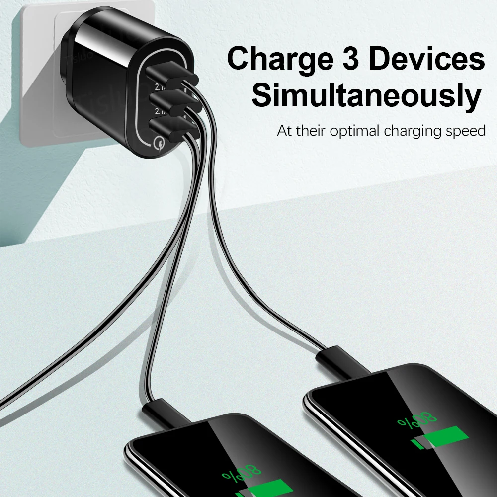 Зарядное устройство Tisluo USB для телефона быстрая зарядка 3 0 Samsung S8 S9 Xiaomi mi 8 Huawei