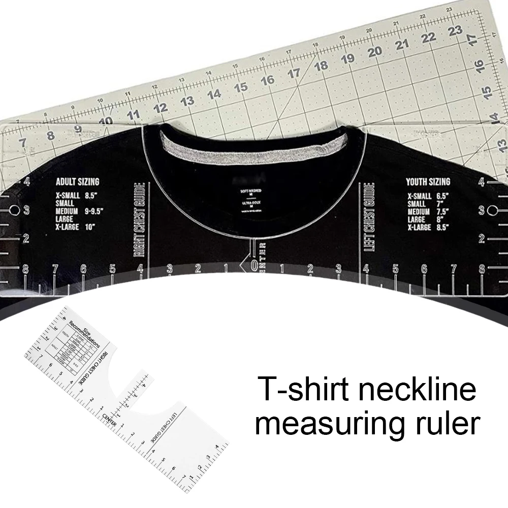

1/4PCS T-Shirt Alignment Ruler Craft Ruler with Guide Tool for Fashion Design Drawing Template Craft Tool Inch Sewing Accessory