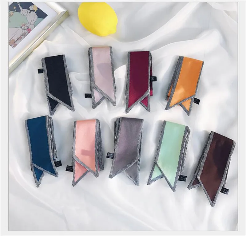 

2020 hijab scarf women bandana silk scarf foulard femme hair scarf Versatile Color matching Hair band decorate Small silk scarf