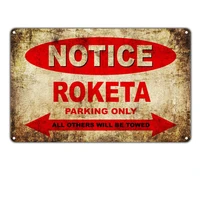 vintage notice roketa motorcycles parking only all others will be towed tin sign retro metal sign metal poster
