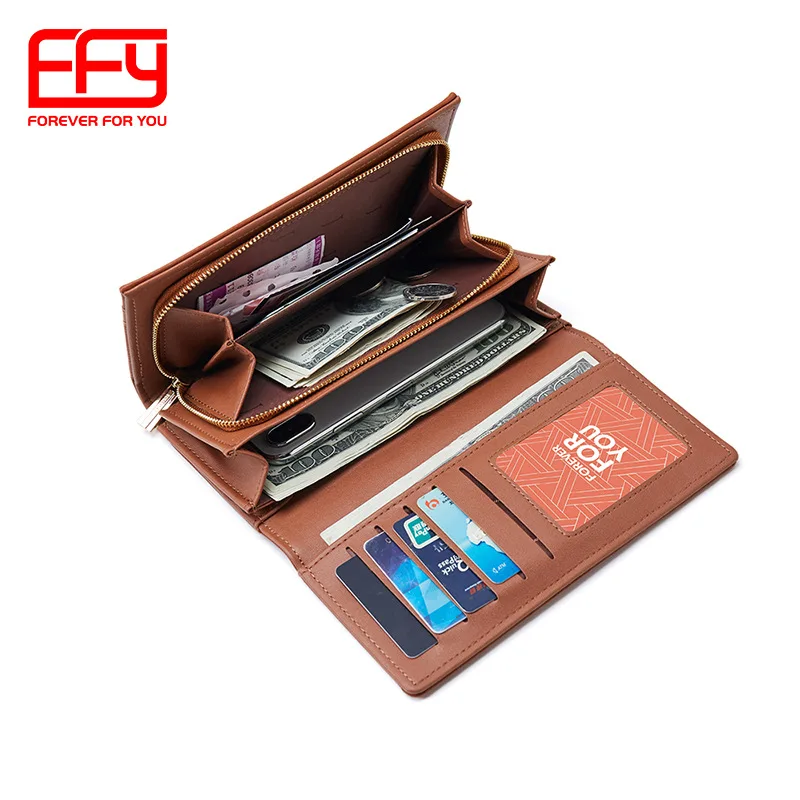 

New Products Women's Long Wallet PU Casual Simple Hand Hold Card Holder Coin Purse Multifunctional Mobile Phone Bag Wallet Women
