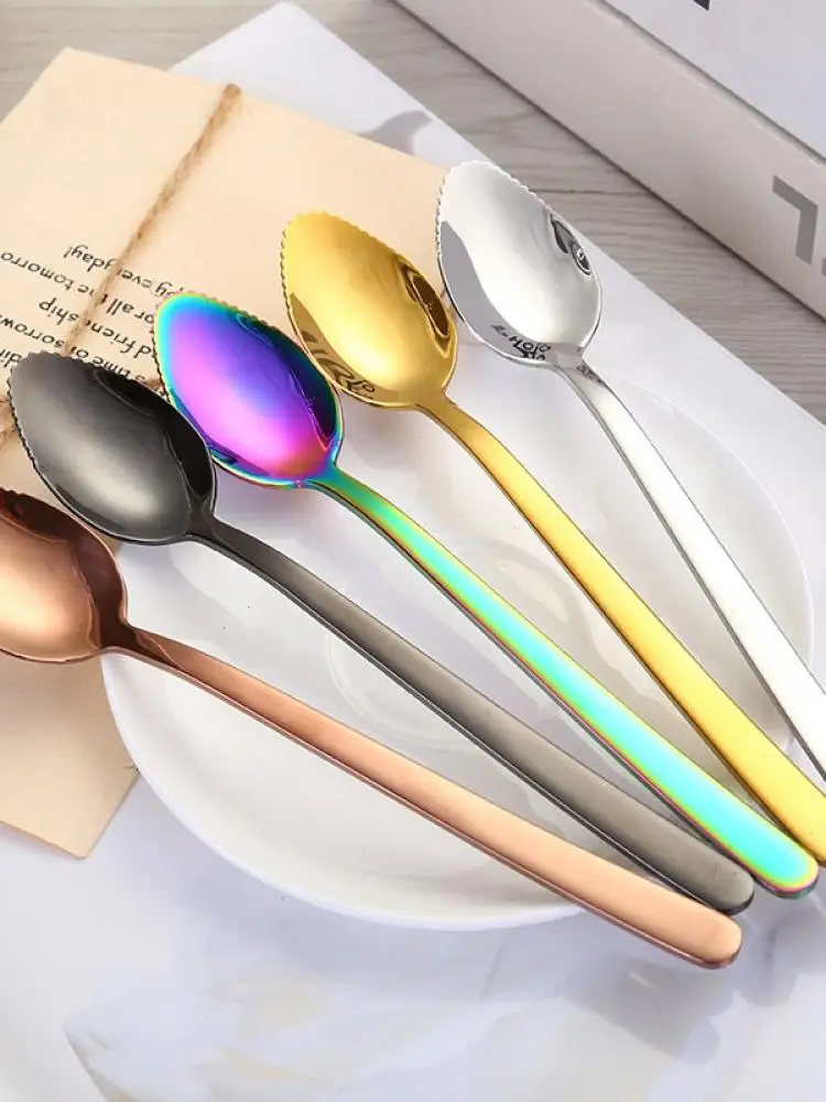 Красочные Нержавеющая сталь кофейная чайная ложка перемешивание для мороженого