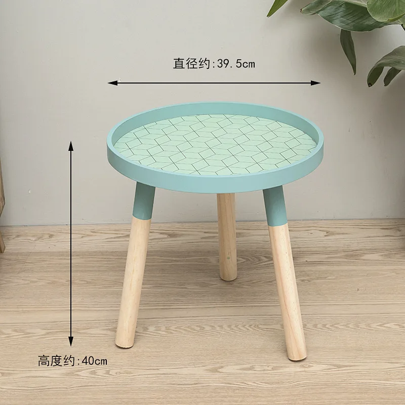 

Nordic Living Room Small Tea Table Coffee Round Mini Table Simple Bedroom Solid Wood Corner Minimalist Side Tables Furniture