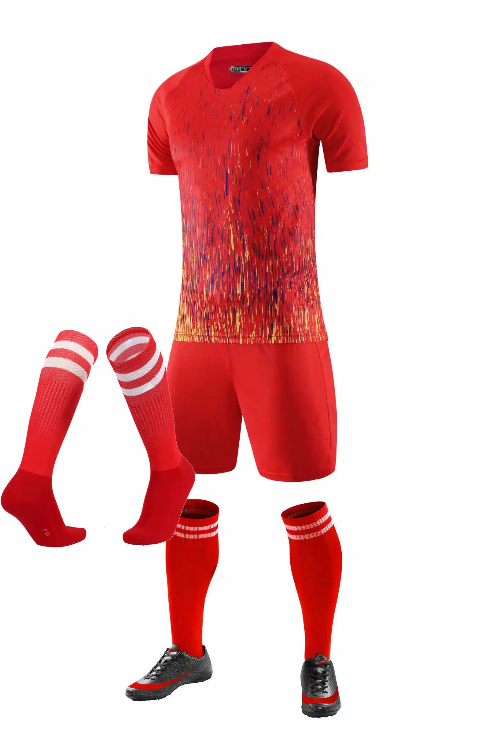 951 Soccer sets Для взрослых мужчин и женщин футбольные майки комплекты одежды для футбола с коротким рукавом футбольная форма для бега футбольный костюм Джерси с носками - Цвет: 951 Soccer sets