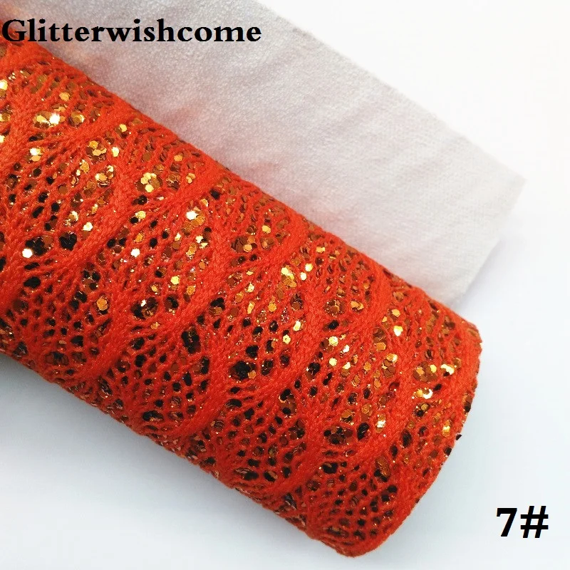 7 Glitterwishcome 21X29 см A4 размер кружева блестящая кожа, рыбка чешуя Русалки Fabirc кожа ткань винил для луков, GM020A - Цвет: 7