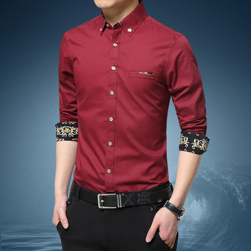 Рубашка мужская деловая с длинным рукавом, Классическая Повседневная рабочая одежда с принтом, деловой Топ для офиса, для разговоров и работы
