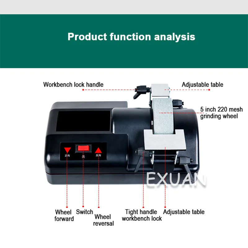 

H4500 Electric Knife Sharpener 5-inch Water-cooled Low-speed Home Knife Sharpening Machine Hotel Household Sharpener 220V 120W