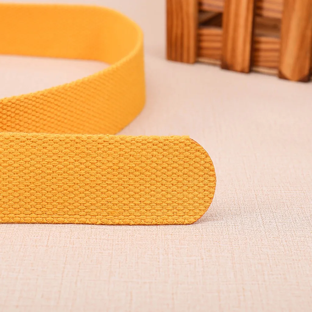 Женский Мужской ремень с пластиковой пряжкой простой однотонный холщовый модный