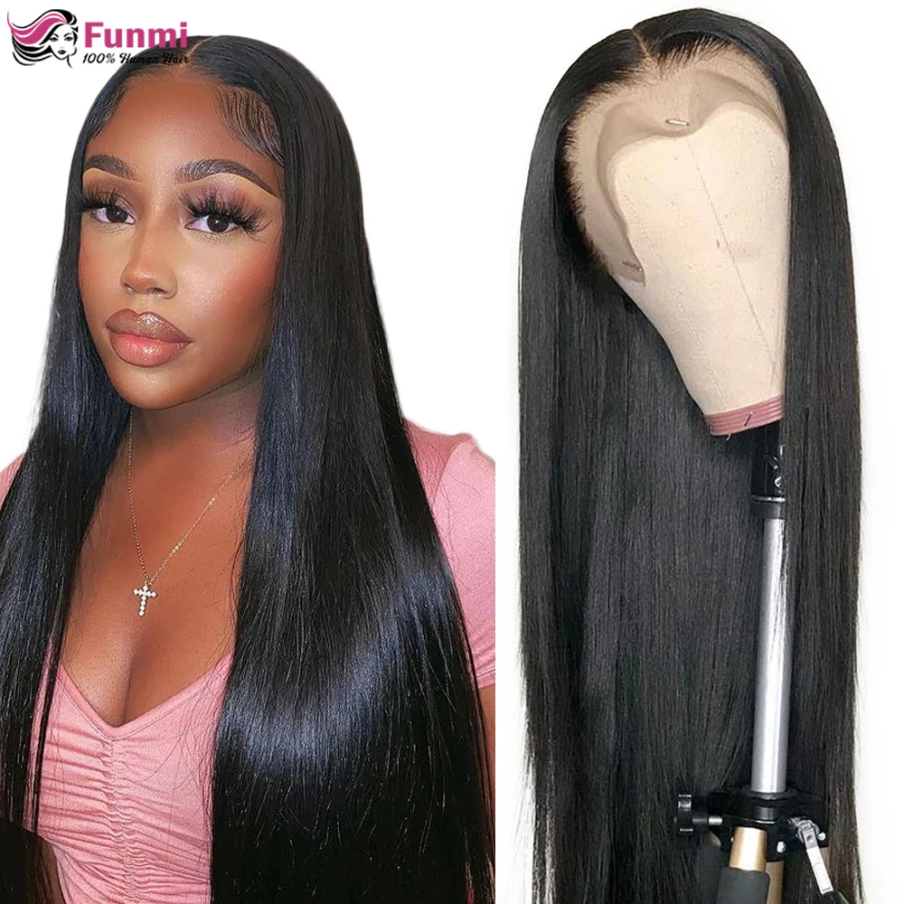 Прямые передние парики из человеческих волос на сетке 13x 4/13x6 бразильские волосы