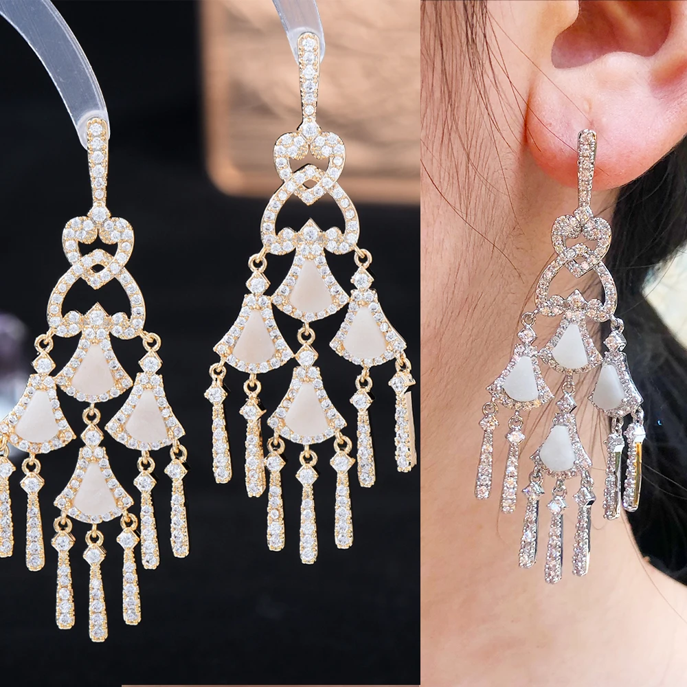 

Blachette New High Quality Fashion Luxury Pendant Earrings Women's Wedding Party Daily Anniversary Exquisite Jewelry Accessories