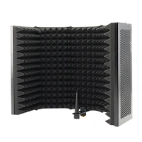 5 panel foldable studio microphone isolation shield recording sound absorber foam panel