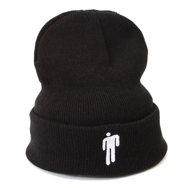 Billie Eilish Beanie шапка для женщин и мужчин, вязаное, тёплое, зимнее, однотонное, хип-хоп, повседневное, с манжетами, широкий берет-Боб