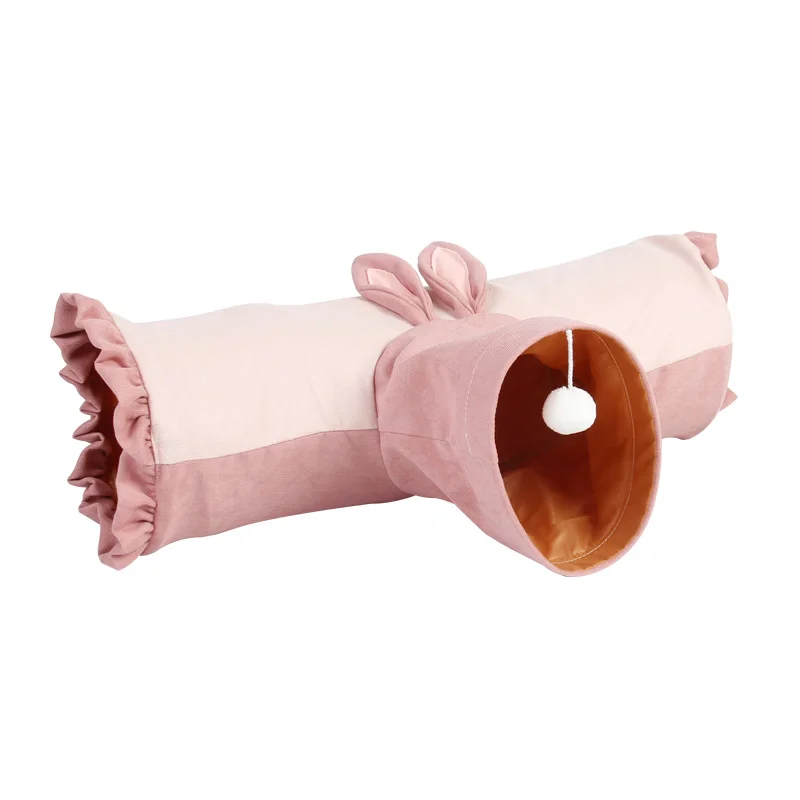 Милый розовый кролик в форме хомяка игрушки туннель складной Леопардовый принт