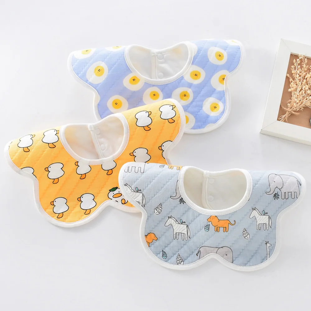 3 Pieces Baby Bibs Waterproof Flower Shape Round Neck 360 Degree Rotation Burp Cloths Saliva Towel Infant Feeding Stuff | Детская одежда