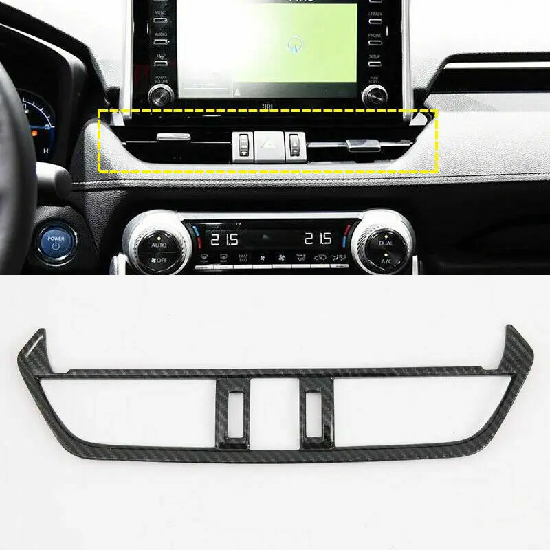 

For Toyota RAV4 2019 2020 ABS Carbon Fiber Interior Front Dashboard Side Air Vent Outlet Cover Trim Sticker 5PCS