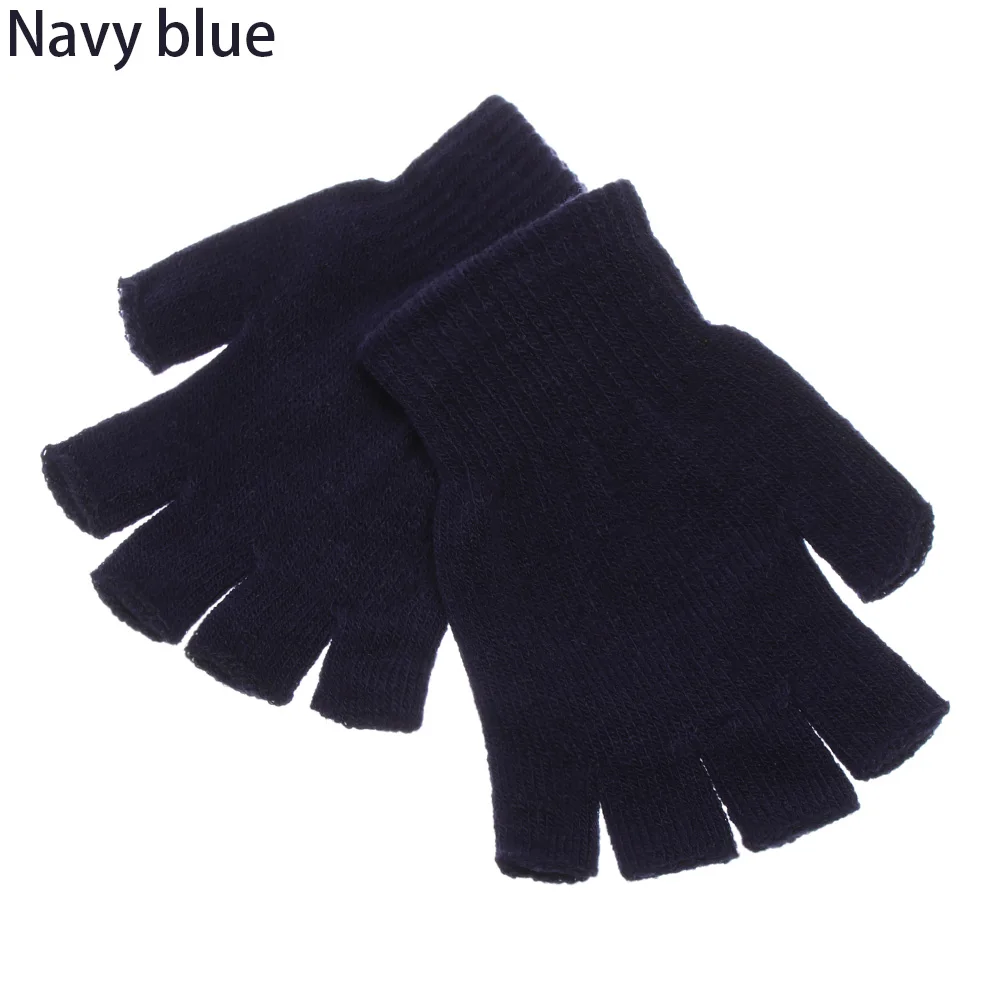 other-navy blue 1 пара, женские вязаные перчатки, зимние шерстяные теплые перчатки для девочек, милые мягкие розовые рукавицы с кроликом и сердцем, перчатки с сенсорным экраном, высокое качество - Цвет: other-navy blue