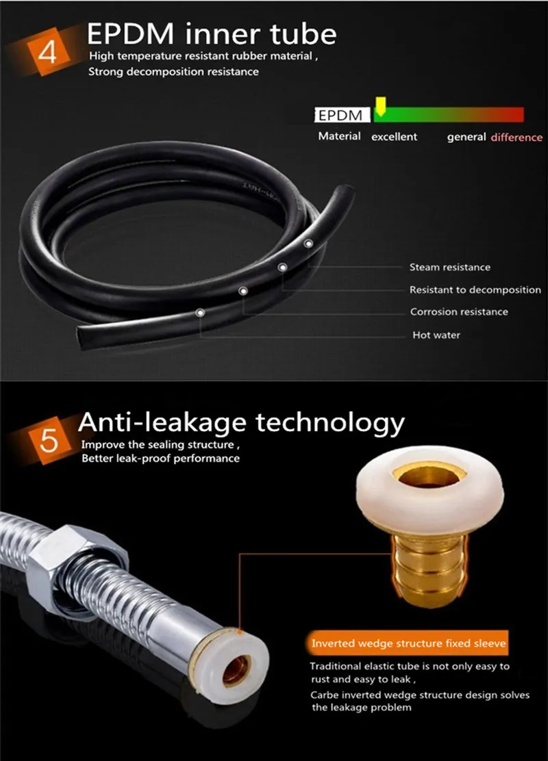 

Stainless steel shower head shower hose bathroom shower rain shower explosion-proof shower hose