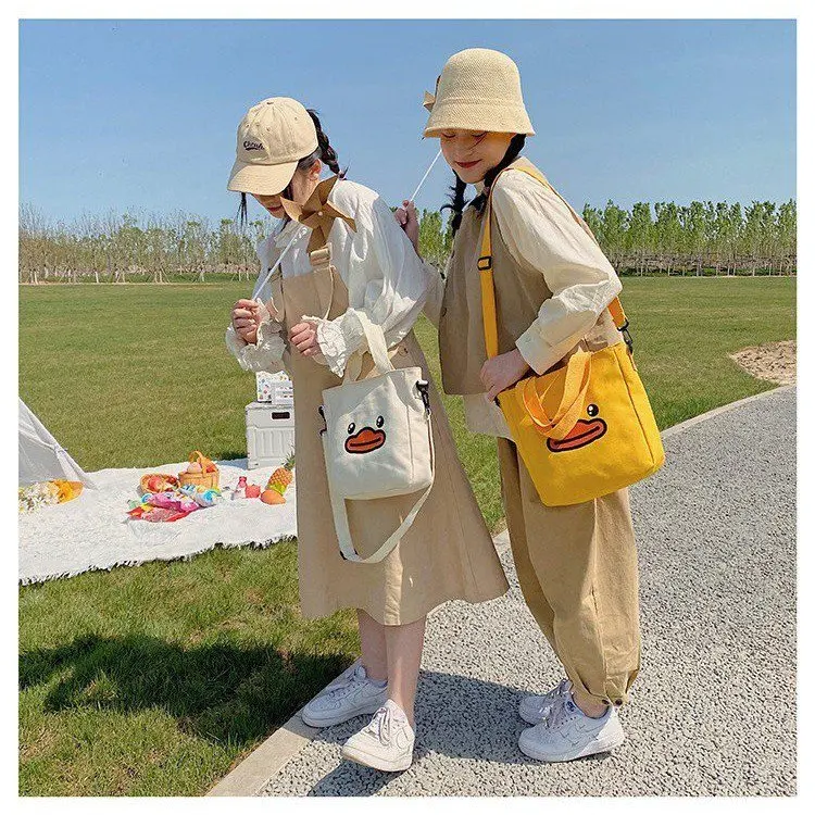

Cartoon Print Simple Fashion Women Shoulder Bag Student Girls Canvas Handbags Large Capacity Ladies Shopping Tote Bags