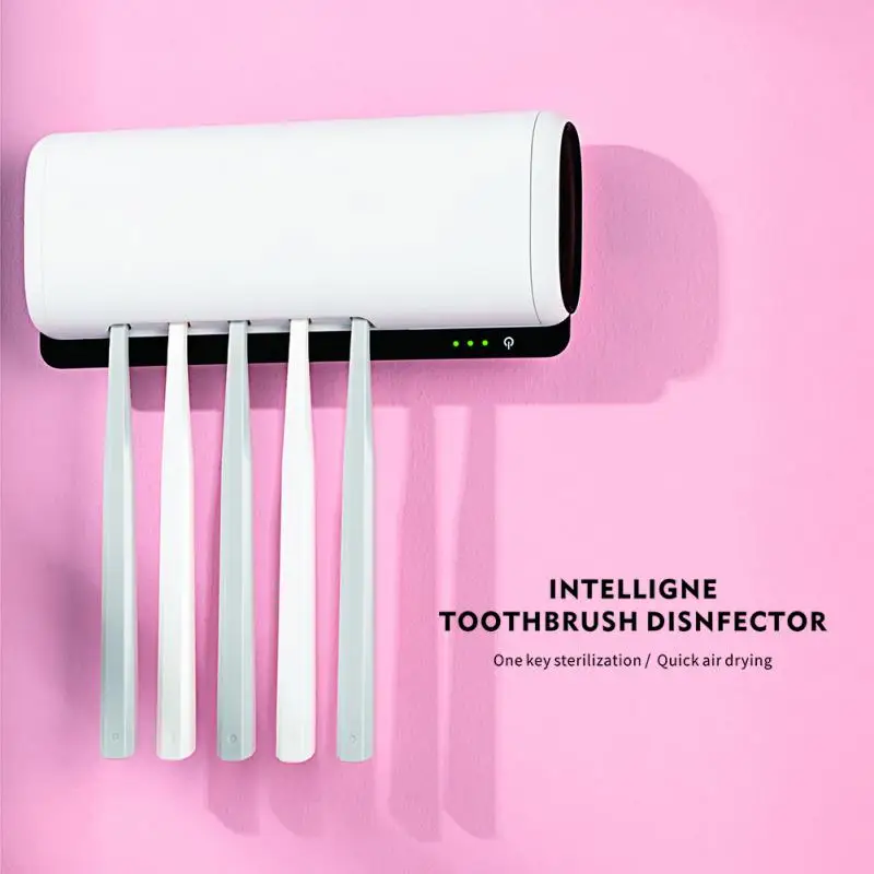 

Wall Mounted Smart UVC Toothbrush Box Intelligent Air-drying Toothbrush Sterilizer Remove Sterilize Bathroom Accessorie