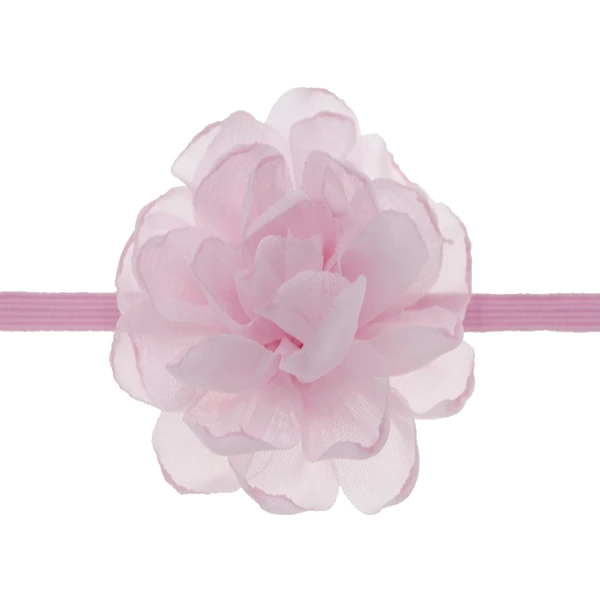 Розовый baby headband Chiffon Flowers Headband girls Burning Edge Wedding Decoration DIY Wreath Headwear newborn girls hair Accessories - Цвет: Розовый