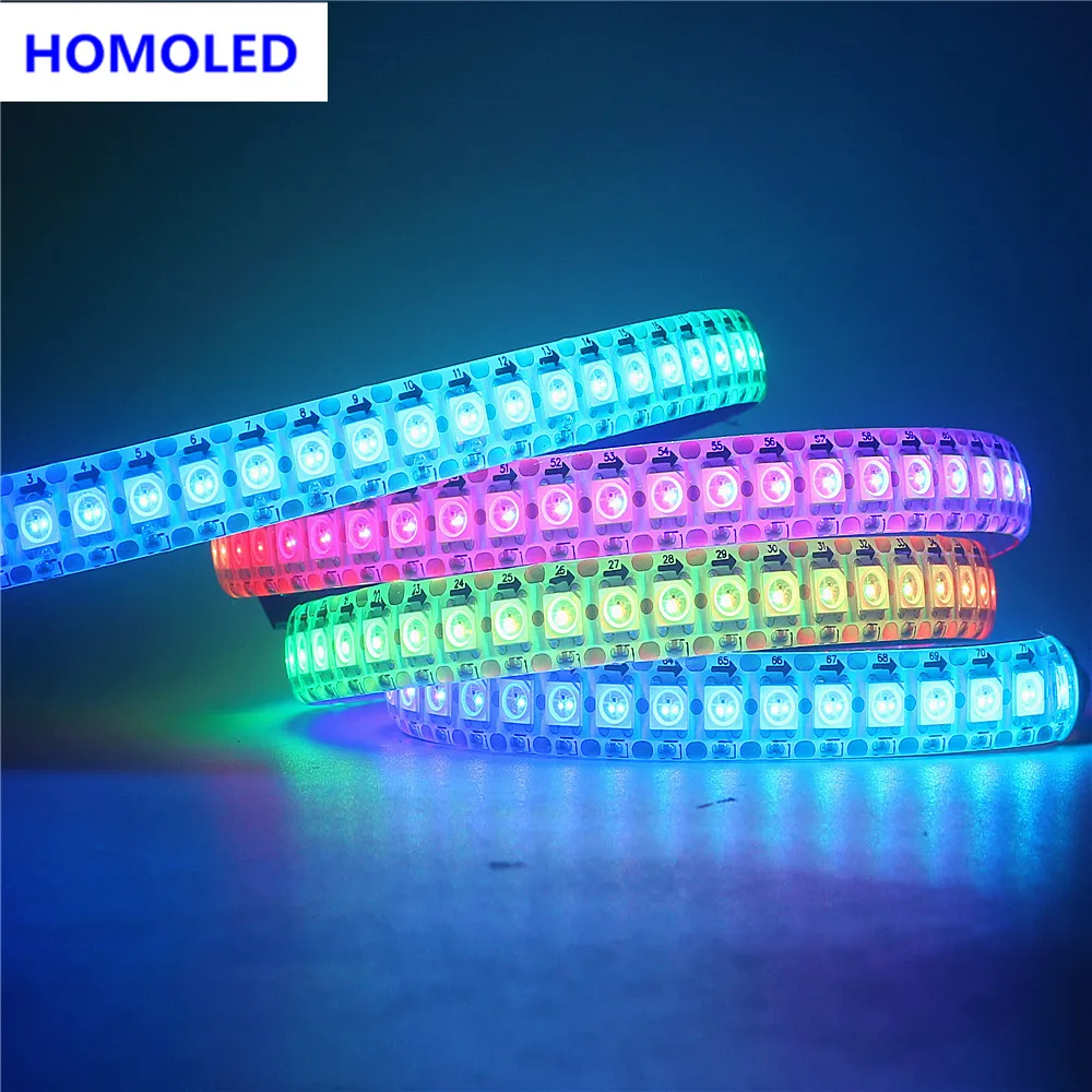 Светодиодсветильник лента WS2812B s WS2812 RGB с индивидуальной адресацией лампа черного