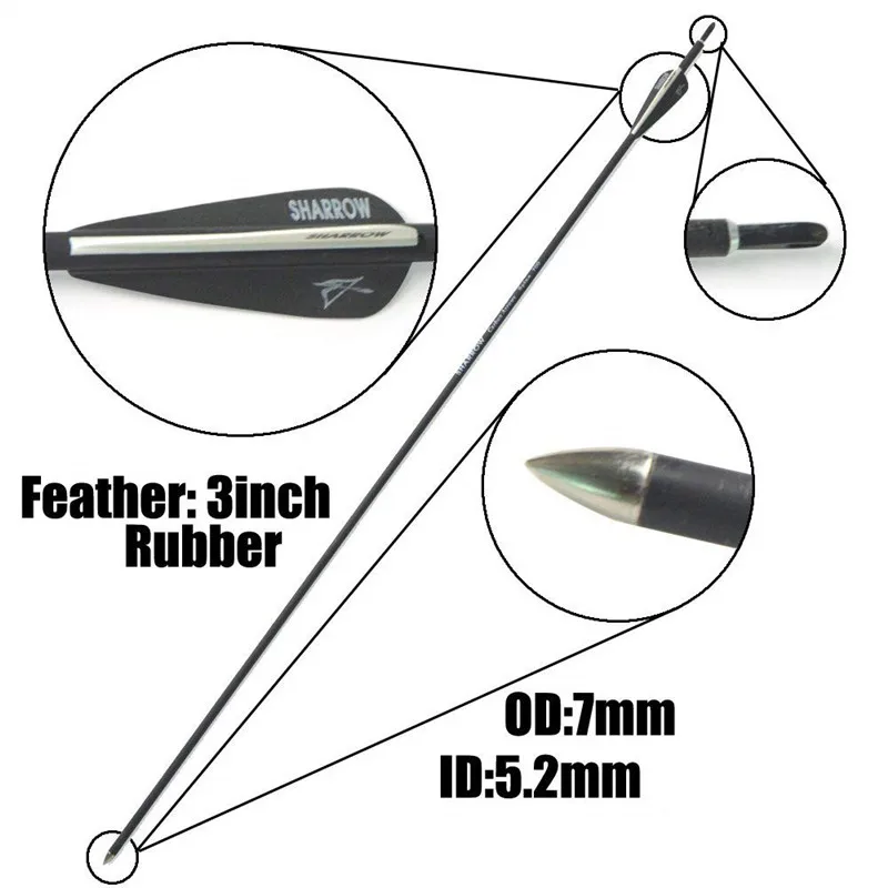 Стрелы из углеродного волокна для стрельбы лука 31 дюйм 700 охотничьи карбоновые