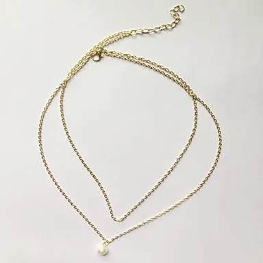 

Simple Jewelry Ladies Necklace Gold and Silver Chain Pendant Geometric Necklace Overlapping Chain Jewelry