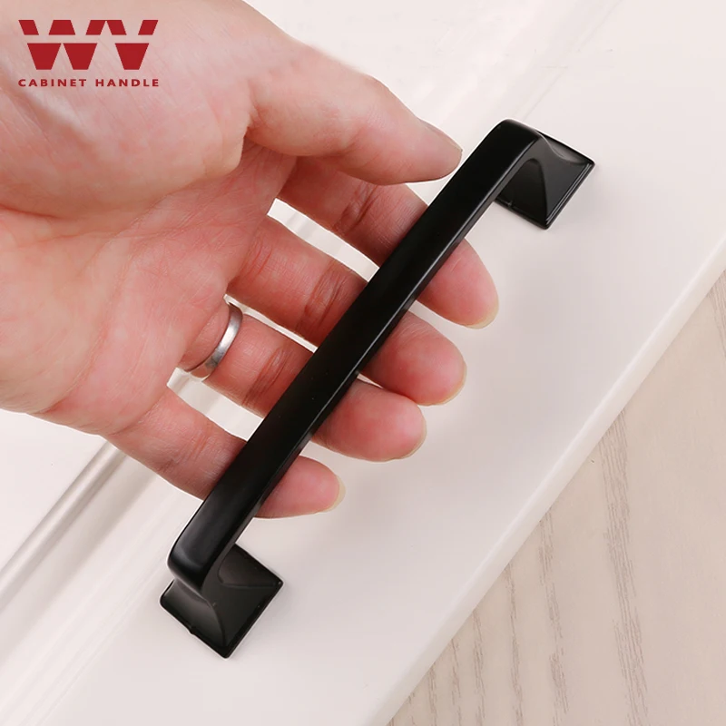 Квадратный матовый черный кухонный шкаф WV в американском стиле ручка для шкафа 128