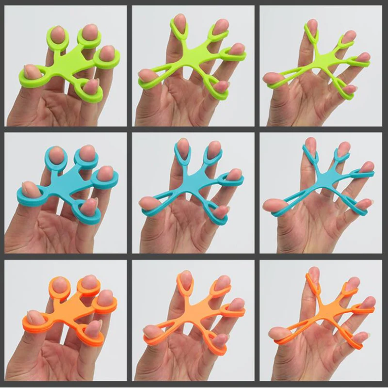 

Finger Grip Silicone Ring Exerciser Antistress Resistance Band Fitness Stretcher 3 Levels Finger Sensory Toy