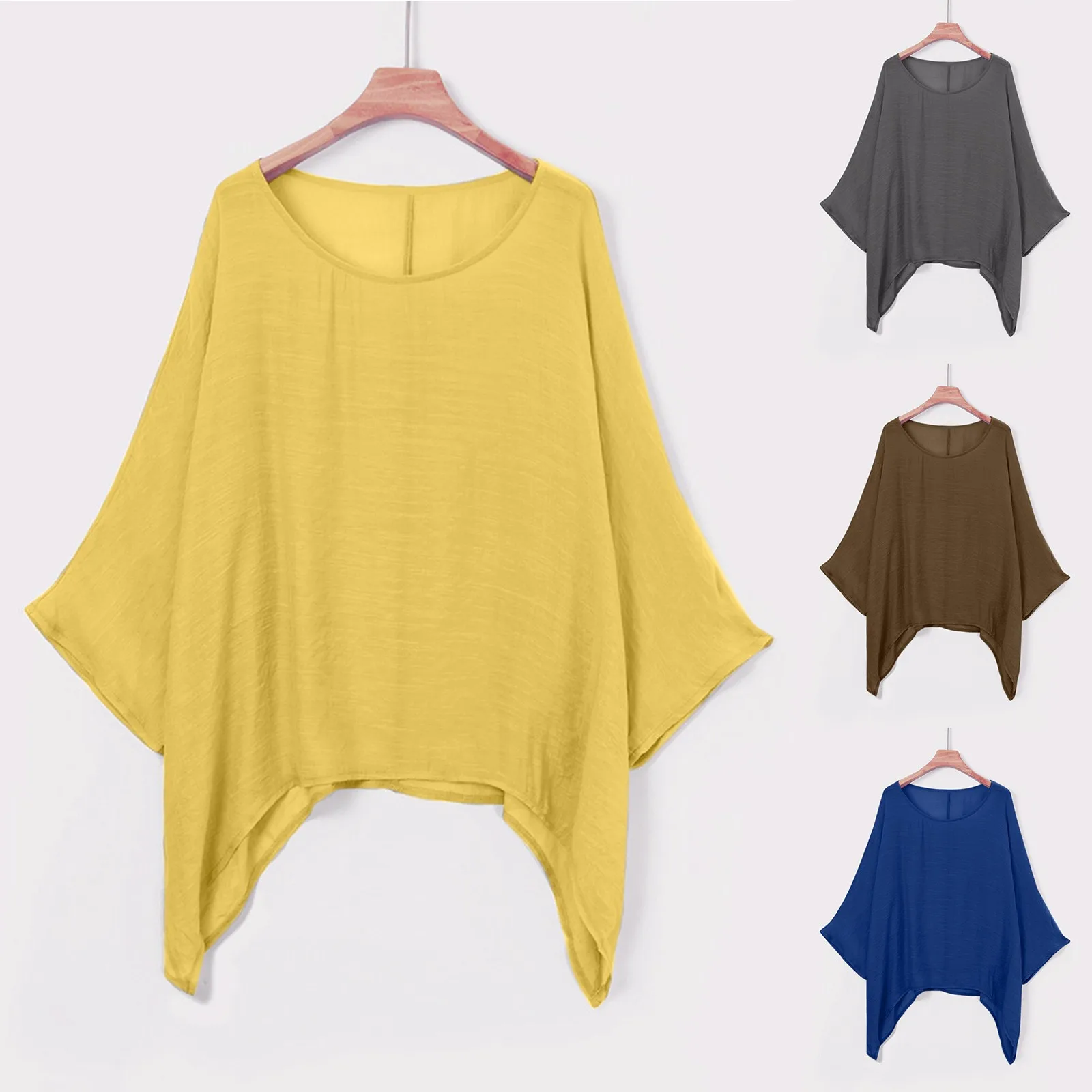 

Summer Women T-shirt Tops Plus Size 5xl O-neck Solid Color Nine Points Sleeve Shirts Loose Casual Women Clothes Female Tops