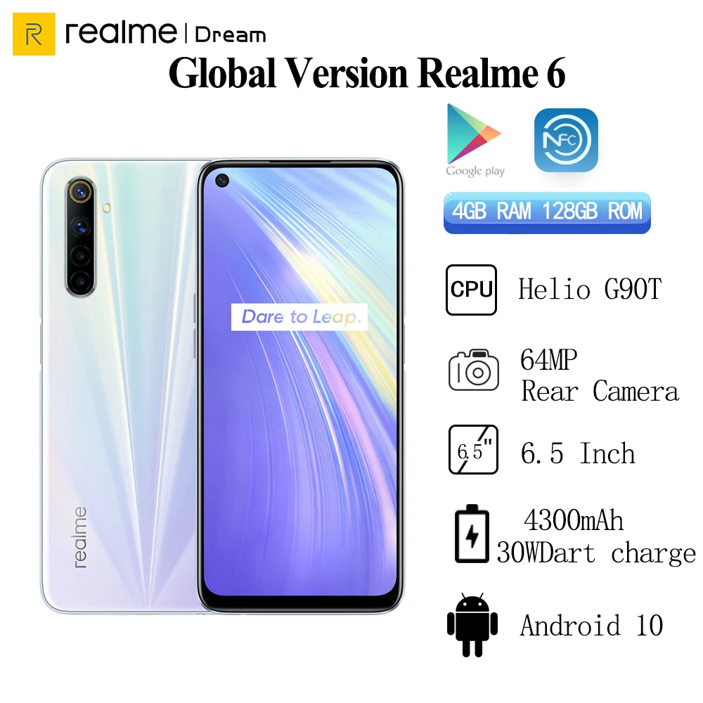 Realme 6 телефон 4 Гб 128 ГБ 4300 мАч 30 Вт | Мобильные телефоны и аксессуары