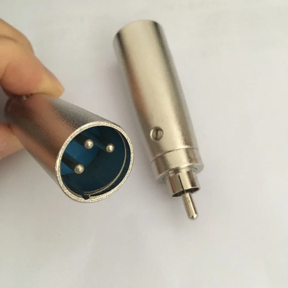 10 шт./упак. никелированный XLR 3 PIN штекер RCA мужской аудио сетевой переходник для