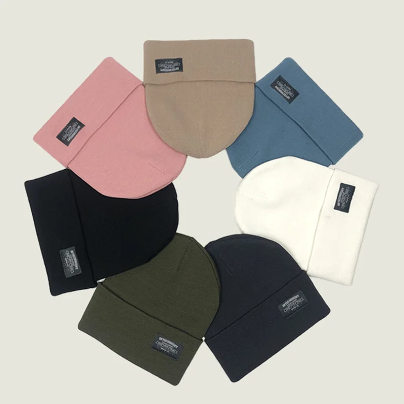 

Korean high density vertical sense knitted hat men's and women's casual versatile wool hat autumn and winter warm pullover hat