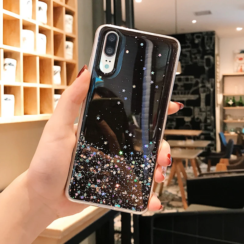 Мягкий силиконовый чехол сверкающий с блестками для huawei mate 20 P10 Plus P20 P30 Lite Pro honor V 10 20 Pro Lite Nova 3i 3 4 e Sequins Cover