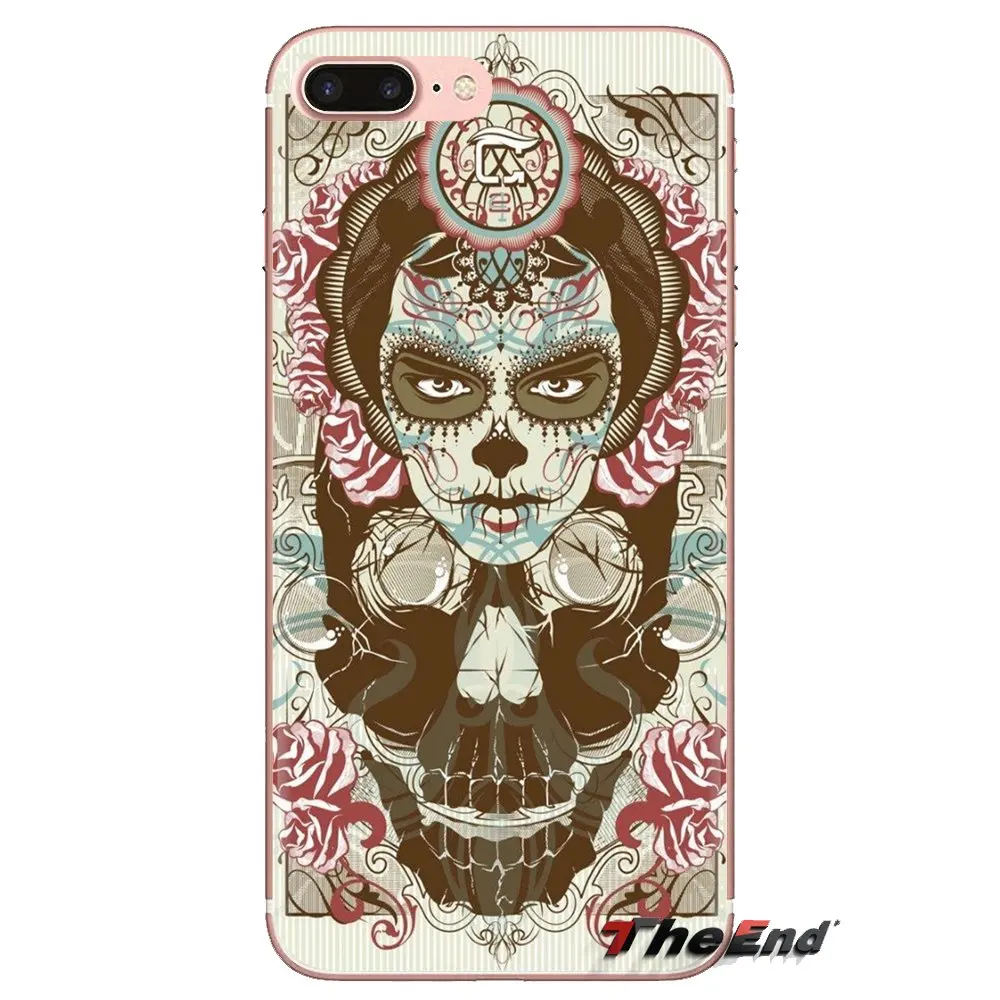 Мягкие прозрачные чехлы мексиканский милый череп для samsung Galaxy S3 S4 S5 мини S6 S7 край S8