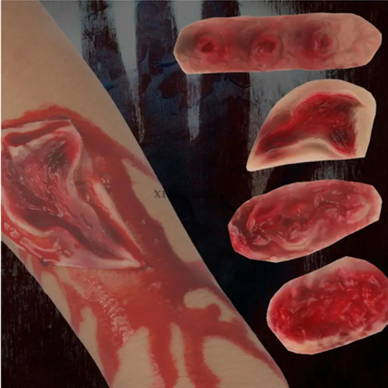 2019 Хэллоуин Зомби Шрамы костюм лицо тело временная татуировка | Дом и сад