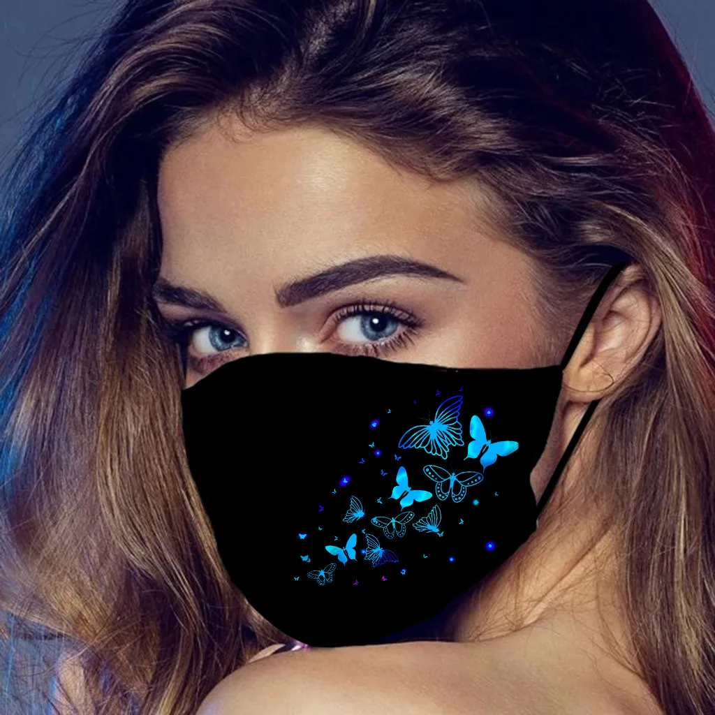 Платье с принтом бабочки черная маска для лица моющиеся 1 шт. Mascarillas Mujer взрослых