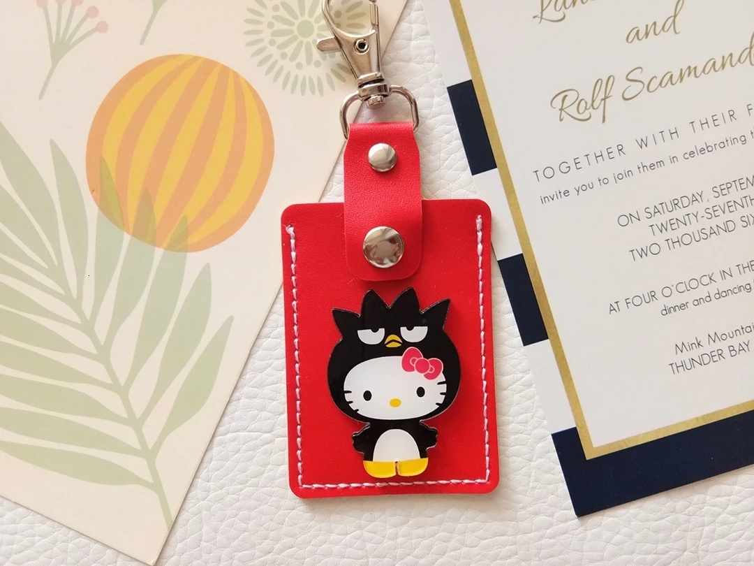 Hello kitty аниме брелок KT Cat мини-карта брелок держатель пряжка дамы сумки на плечо для женщин кожа