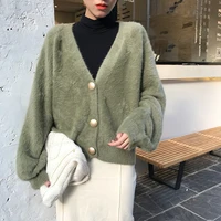 spring and autumn 2019 new loose korean short style jacket sweater coat womens knitting cardigan