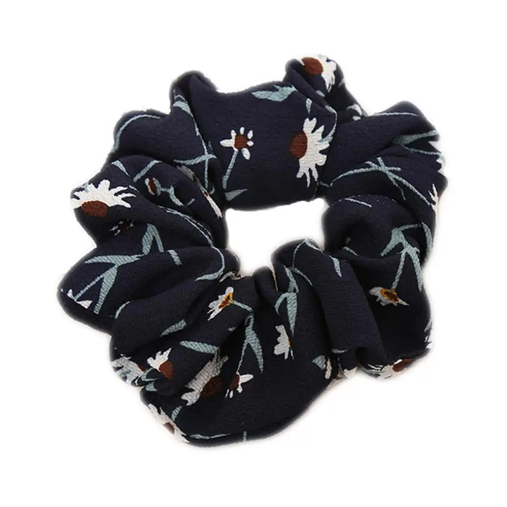 1pcs Vintage Scrunchies Lady Stretch Chiffon Scrunchie Women Elastic Hair Bands Girls Headwear Floral Hair - Цвет: 014