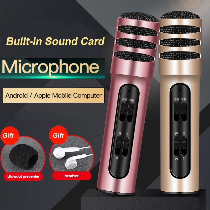 

Anchor Live Mobile Phone Microphone Mini Professional Karaoke Mic Condenser For Android IOS Windows Wired Handheld Microphone