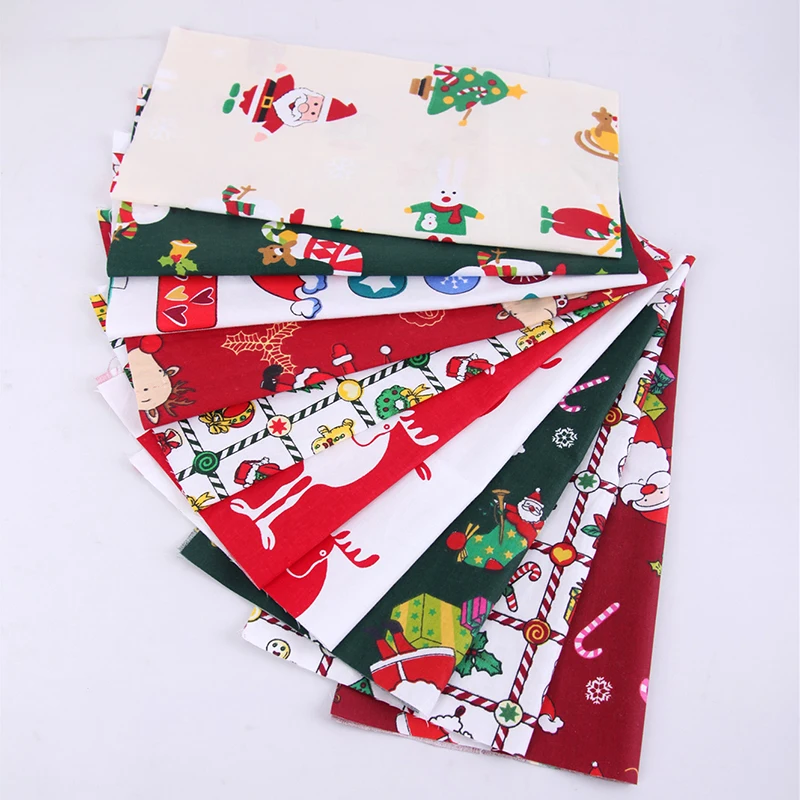 

5pcs Christmas Series Cotton Fabric Printed Cloth Sewing Quilting Fabrics Patchwork Needlework DIY Handmade Material 25x25cm