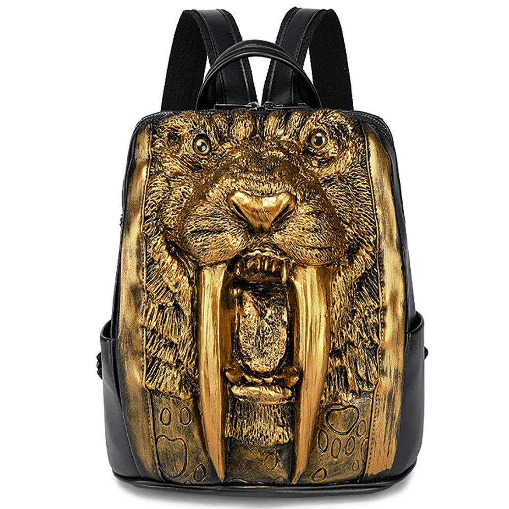 Дизайнерский женский рюкзак для мужчин кожаные сумки с 3D рисунком животных