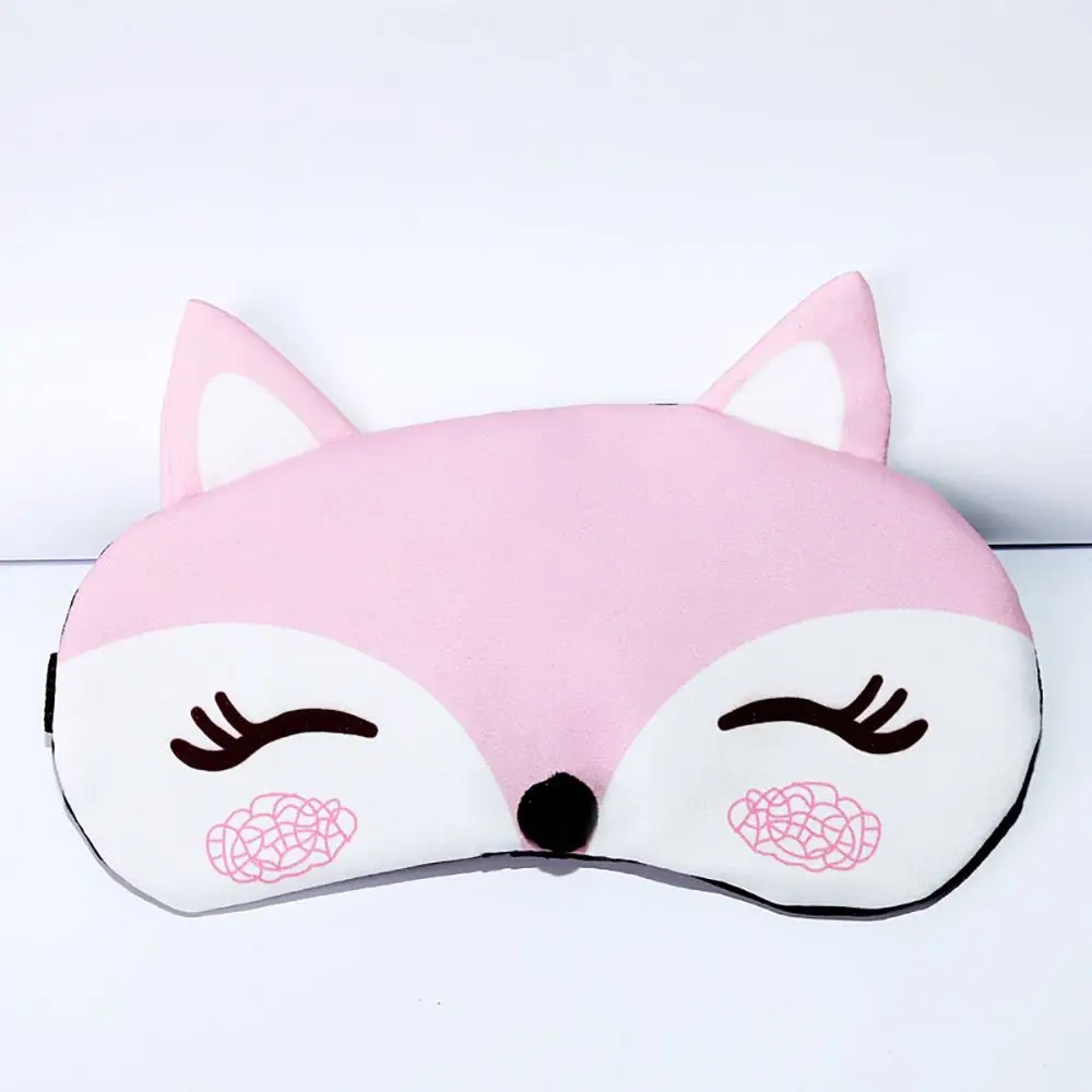 pink 1 шт., маска для сна с изображением лисы, маска для век, маска для сна с повязкой на глаза, регулируемая Мягкая повязка на глаза, массажные релаксационные инструменты для ухода за глазами - Цвет: pink