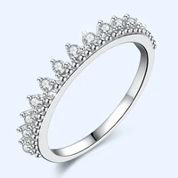 fashion women rings 925 silver jewelry accessories with zircon gemstone crown shape finger ring for wedding party gift ornaments
