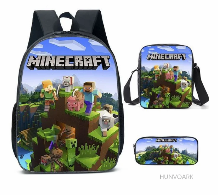 Школьные ранцы для девочек и мальчиков MINECRAFT 3 шт./компл. школьные подростков