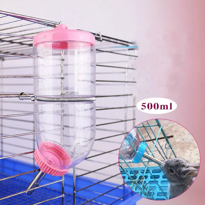 

Rabbit 500ml Drinker Water Bottle Pet Dispenser Feeder Hanging Puppy Guinea Pig Squirrel Hamster Drinking Head Pipe Fountain